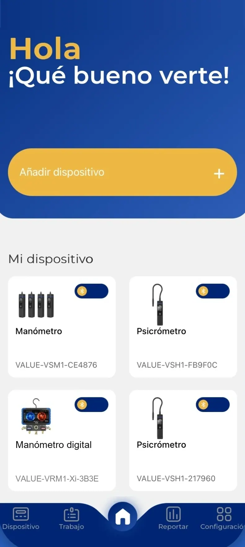 Hi VALUE: menú principal