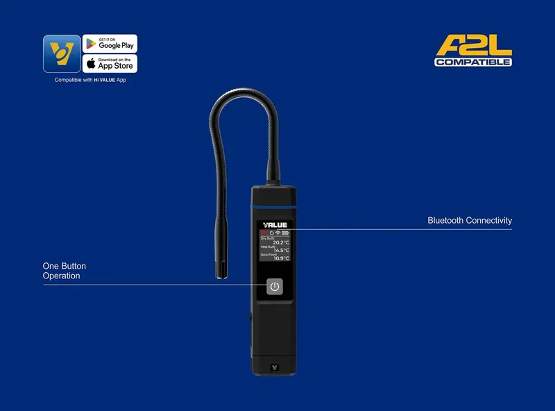 Psicrómetro con Bluetooth y pantalla digital